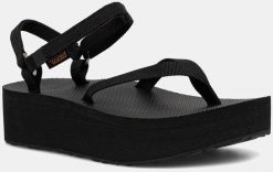 Teva W'S Flatform Sandal Slim, czarne, r. 38. Czarne sandały damskie Teva, bez wzorów, bez obcasa, bez zapięcia. Za 241.22 zł.
