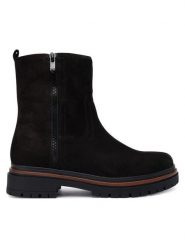 Caprice Botki 9-25401-45 Czarny. Czarne botki damskie Caprice, z nubiku, bez obcasa, na płaskiej podeszwie, bez zapięcia. Za 589.99 zł.