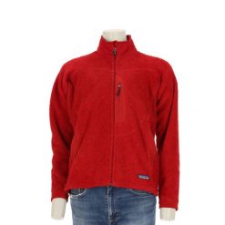 Second life - Patagonia polarowa kurtka damska retro - Jak nowy. Czerwone kurtki damskie Patagonia, l, bez wzorów, z materiału, bez kaptura, trekkingowe. Za 255.56 zł.