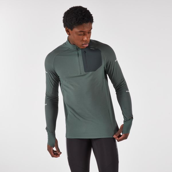 Bluza do biegania męska Kiprun Run 900 Warm. Szare bluzy męskie KIPRUN, l, bez wzorów, z materiału, bez kaptura. Za 149.99 zł.