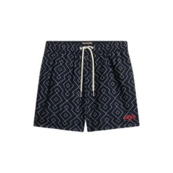 Kąpielówki z nadrukiem 15" Superdry. Niebieskie kąpielówki męskie Superdry., l, bez wzorów, z materiału, do pływania. Za 262.65 zł.