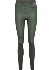 Legginsy damskie Hummel Te Fundamental. Zielone legginsy sportowe damskie Hummel, s, bez wzorów, z dzianiny, z standardowym stanem, na fitness i siłownię. Za 162.75 zł.