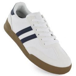 Półbuty sportowe damskie sneakersy białe 0724-6. Białe obuwie sportowe damskie marka niezdefiniowana, bez wzorów, ze skóry ekologicznej, sportowe, bez obcasa, bez zapięcia. Za 89.99 zł.