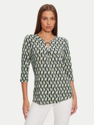 Olsen Bluzka 11104899 Zielony Regular Fit. Zielone bluzki damskie Olsen, bez wzorów, z wiskozy, bez kołnierzyka, bez ramiączek. Za 179.99 zł.