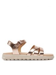 Geox Sandały J Sandal Soleima Gir J45GSA 000CF C7018 S Różowe złoto. Czerwone sandały dziewczęce Geox, ze skóry, bez zapięcia. Za 199.99 zł.