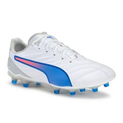 Buty piłkarskie męskie PUMA King Pro FG/AG. Białe buty sportowe męskie Puma, bez zapięcia, do piłki nożnej. Za 399.99 zł.