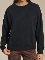 Bluza crewneck regular - czarny. Czarne bluzy damskie Sinsay, l, bez wzorów, bez kaptura. Za 24.99 zł.
