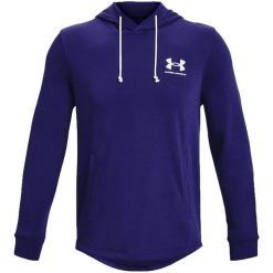 Męska Bluza Z Kapturem Rival Terry. Niebieskie bluzy męskie Under Armour, m, bez wzorów, z kapturem. Za 292.99 zł.