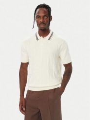 Guess Polo Z6BR01 Z1609 Kremowy Regular Fit. Białe koszulki polo męskie Guess, l, z aplikacjami, z wiskozy, bez ramiączek. Za 394.99 zł.
