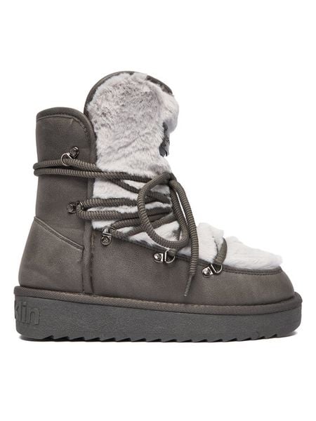 D.Franklin Śniegowce DFSH370022 Szary. Szare śniegowce i trapery damskie D.Franklin, ze skóry. Za 309.99 zł.