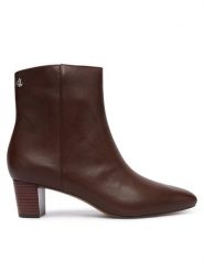 LAUREN RALPH LAUREN Botki Demi 802974503002 Brązowy. Brązowe botki damskie Lauren Ralph Lauren, ze skóry, bez obcasa, na słupku, bez zapięcia. Za 889.99 zł.