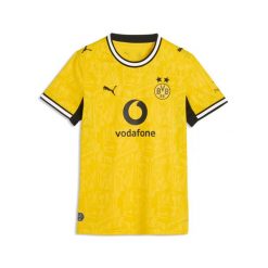 Damska koszulka domowa Borussia Dortmund 26/27 PUMA. Czarne t-shirty damskie Puma, l, bez wzorów, z materiału, klasyczne, bez kołnierzyka. Za 429.00 zł.