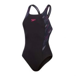 Strój kąpielowy jednoczęściowy damski Speedo Hyperboom. Czarne kostiumy jednoczęściowe damskie Speedo, bez wzorów, sportowe, do pływania. Za 320.71 zł.