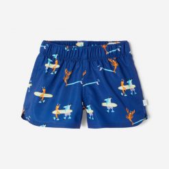 Szorty kąpielowe dla malucha Decathlon Surf. Niebieskie szorty dla chłopców Decathlon, bez wzorów, z materiału. Za 18.99 zł.