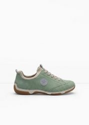 Komfortowe sneakersy marki Rieker z wyściełaną wkładką. Zielone obuwie sportowe damskie bonprix, bez wzorów. Za 339.99 zł.