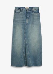 Spódnica dżinsowa maxi ze średnim stanem. Niebieskie spódnice damskie bonprix, bez wzorów, maxi. Za 149.99 zł.