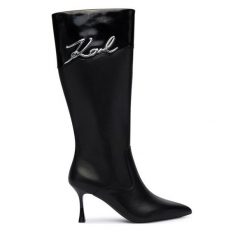 Kozaki KARL LAGERFELD. Czarne kozaki damskie KARL LAGERFELD, bez obcasa, na szpilce. Za 1,169.00 zł.
