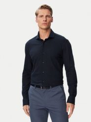 BOSS Koszula P-Hank-Sp-261 50556106 Granatowy Slim Fit. Niebieskie koszule męskie Boss, m, bez wzorów, z bawełny, biznesowe, bez kołnierzyka, bez ramiączek. Za 679.99 zł.