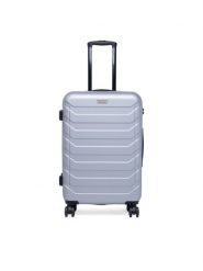 GINO ROSSI Walizka średnia CEO-GIN-M-003-05-SILVER3 Srebrny. Szare walizki damskie Gino Rossi, bez wzorów, z materiału, średnie. Za 279.99 zł.
