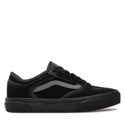 Tenisówki Vans. Czarne trampki i tenisówki chłopięce Vans, bez wzorów, bez zapięcia. Za 189.99 zł.