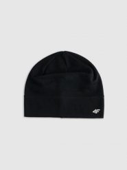 4F Czapka z wełny merino uniseks - czarna S/M. Czarne czapki i kapelusze męskie 4f, na zimę, bez wzorów, z wełny, klasyczne. Za 89.99 zł.