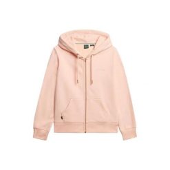 Damska bluza z kapturem zapinana na zamek Superdry Logo Essential. Czerwone bluzy damskie Superdry., bez wzorów, bez kołnierzyka. Za 316.75 zł.
