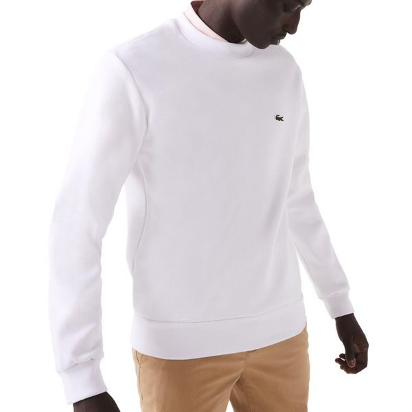 Bluza bez kaptura Męska Lacoste Biały. Białe bluzy męskie Lacoste, l, bez wzorów, z bawełny, bez kaptura. Za 544.15 zł.