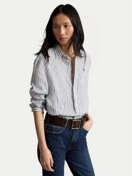 Polo Ralph Lauren Koszula 211935130502 Niebieski Regular Fit. Niebieskie bluzki damskie Polo Ralph Lauren, xl, bez wzorów, ze lnu, bez kołnierzyka, bez ramiączek. Za 859.99 zł.