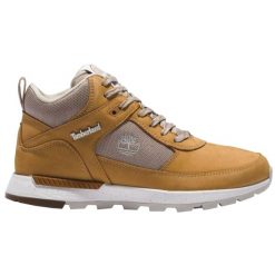 Buty zimowe damskie, Field Trekker Mid leather. Żółte obuwie sportowe damskie Timberland, na zimę, trekkingowe. Za 499.99 zł.