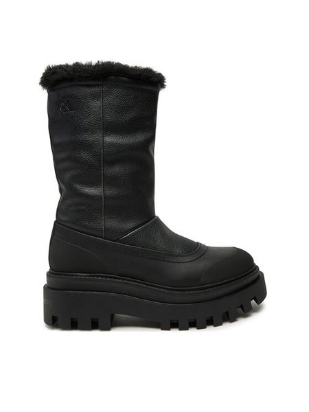 Calvin Klein Jeans Śniegowce Flatform Chelsea Boot Padded YW0YW01558 Czarny. Czarne śniegowce i trapery damskie Calvin Klein Jeans, z jeansu. Za 729.99 zł.