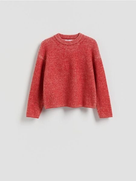 Strukturalny sweter - wielobarwny. Swetry damskie Reserved, l, bez wzorów, z dzianiny, klasyczne, bez kołnierzyka, bez ramiączek, bez kaptura. W wyprzedaży za 65.99 zł.