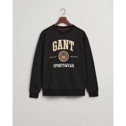 Bluza Męska Gant. Czarne bluzy męskie GANT, m, bez wzorów, z bawełny, bez kaptura. Za 349.47 zł.