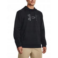 Bluza fitness męska Under Armour Fleece Big Logo HD. Czarne bluzy sportowe męskie Under Armour, m, bez wzorów, z kapturem, na fitness i siłownię. Za 289.00 zł.