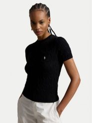 Polo Ralph Lauren Sweter 211971873506 Czarny Slim Fit. Czarne swetry damskie Polo Ralph Lauren, xs, bez wzorów, z bawełny, bez kołnierzyka, bez ramiączek, bez kaptura. Za 819.99 zł.