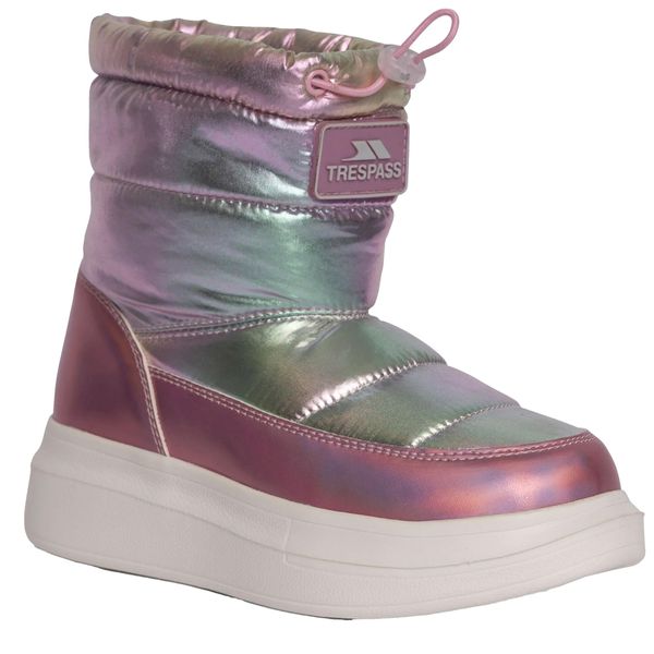 Buty Śniegowce Dla Dziewcząt Sasi. Czerwone buty zimowe dziewczęce Trespass, z materiału, z okrągłym noskiem, bez zapięcia. Za 193.99 zł.