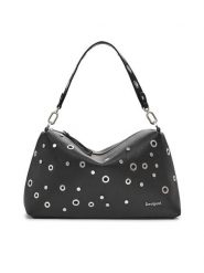Desigual Torebka 25SAXP96 Czarny. Czarne torebki do ręki damskie Desigual, bez wzorów, ze skóry, bez dodatków. Za 259.99 zł.