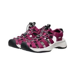 KEEN Sandały damskie Astoria West Sandal beaujolais/star white-40. Białe sandały damskie Keen, bez wzorów, z gumy, bez obcasa, na koturnie, bez zapięcia. Za 289.70 zł.