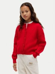 Tommy Hilfiger Kardigan KG0KG09076 Czerwony Regular Fit. Czerwone swetry dla dziewczynek Tommy Hilfiger, bez wzorów, z bawełny, bez kołnierzyka, bez ramiączek, bez kaptura. Za 369.99 zł.