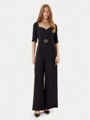 Rinascimento Kombinezon CFC0125323003 Czarny Wide Leg. Czarne sukienki damskie Rinascimento, xs, bez wzorów, z syntetyku, bez kołnierzyka, bez ramiączek. Za 489.99 zł.