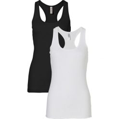 Top w prążek (2 szt. w opak.) bonprix czarny + biały. Topy damskie marki DOMYOS. Za 33.98 zł.