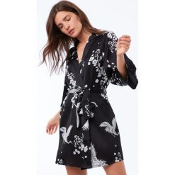 Etam - Szlafrok Janel. Szare szlafroki damskie Etam, z materiału. W wyprzedaży za 159.90 zł.