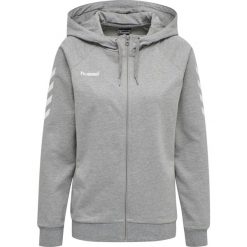 HUMMEL bluza damska bawełniana rozpinana z kapturem HMLGO COTTON ZIP. Szare bluzy damskie Hummel, xl, bez wzorów, z bawełny, z kapturem, do piłki ręcznej. Za 98.00 zł.