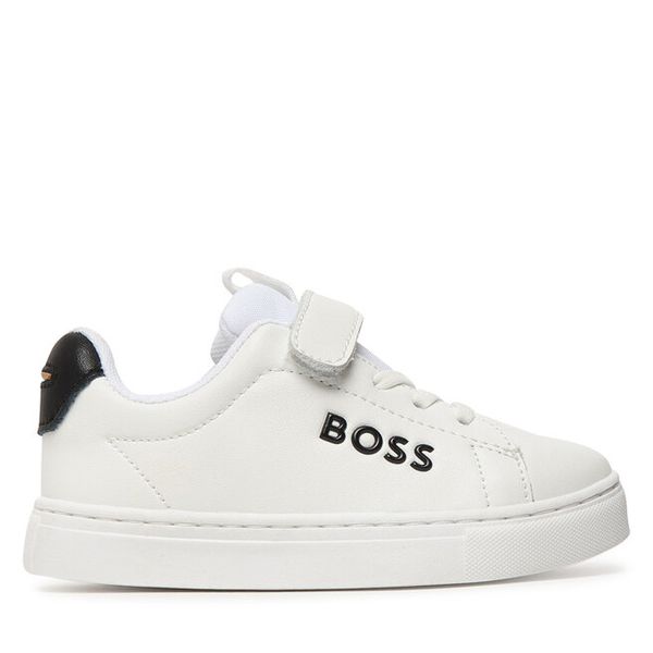 Sneakersy BOSS. Białe trampki i tenisówki chłopięce Boss, bez wzorów, bez zapięcia. Za 341.99 zł.