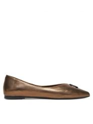Eva Minge Baleriny LEILA-SLT14086-1 Złoty. Żółte baleriny damskie Eva Minge, bez wzorów, ze skóry, bez obcasa. Za 399.99 zł.