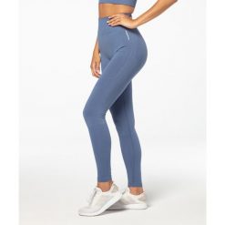 Legginsy bezszwowe sportowe dla kobiet Carpatree Vibe z wysokim stanem. Niebieskie legginsy sportowe damskie Carpatree, l, bez wzorów, z materiału, z podwyższonym stanem, długie, na fitness i siłownię. Za 99.99 zł.