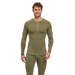 Koszulka z długim rękawem Falke Warm. Zielone koszulki sportowe męskie Falke, s, bez wzorów, z dzianiny, bez kołnierzyka, bez ramiączek. Za 312.00 zł.