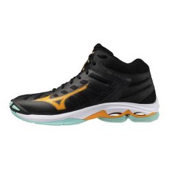 Buty halowe Mizuno Wave Voltage Mid. Czarne buty sportowe męskie Mizuno, bez zapięcia, do siatkówki, mizuno wave. W wyprzedaży za 449.25 zł.