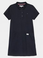 Tommy Hilfiger Sukienka codzienna KG0KG07816 Granatowy Regular Fit. Niebieskie sukienki dla dziewczynek Tommy Hilfiger, bez wzorów, z bawełny, bez ramiączek. Za 349.99 zł.