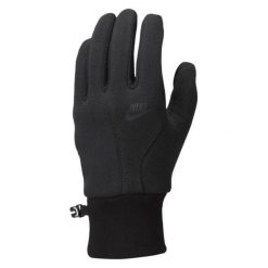 Męskie Polarowe Rękawiczki Termiczne Do Biegania. Czarne rękawiczki męskie Nike, bez wzorów, z polaru, sportowe. Za 351.99 zł.