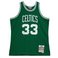 Jersey Boston Celtics NBA 75Th Anni Swingman 1985 Larry Bird. Zielone koszulki sportowe męskie Mitchell & Ness, bez wzorów, z jersey, bez kołnierzyka, bez ramiączek, do koszykówki. Za 756.00 zł.